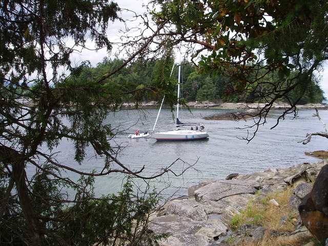 Sailboat hits a rock